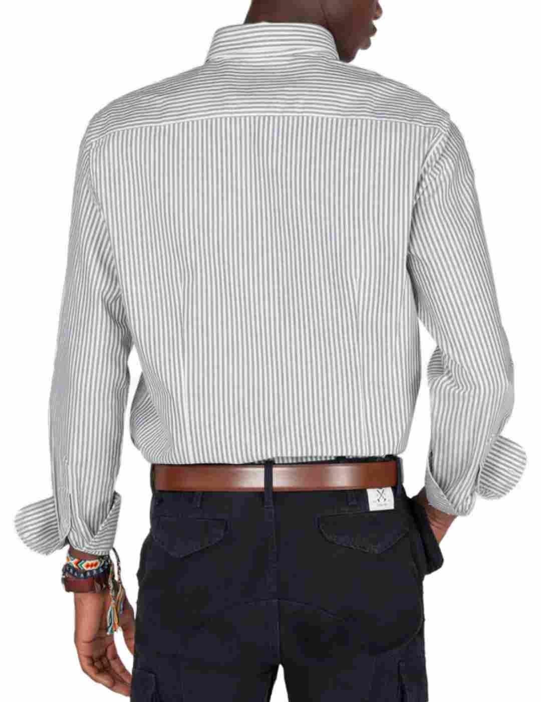 Camisa Harper&Neyer North Sea azul gris rayas de hombre