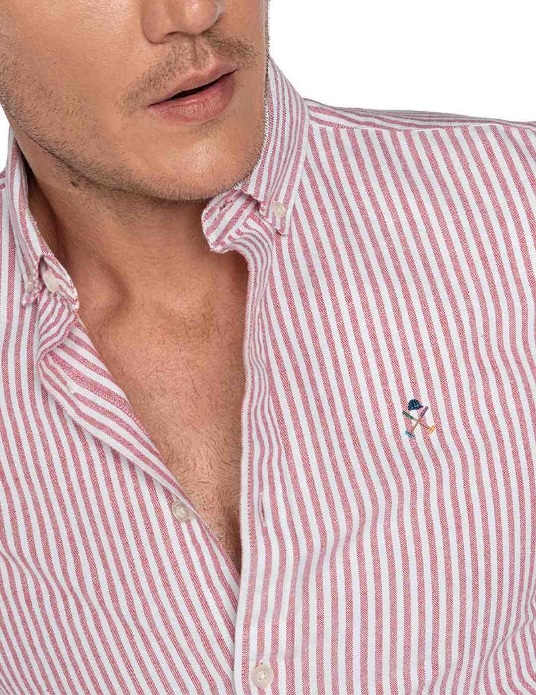 Camisa Harper&Neyer Mediterraneo granate rayas para hombre