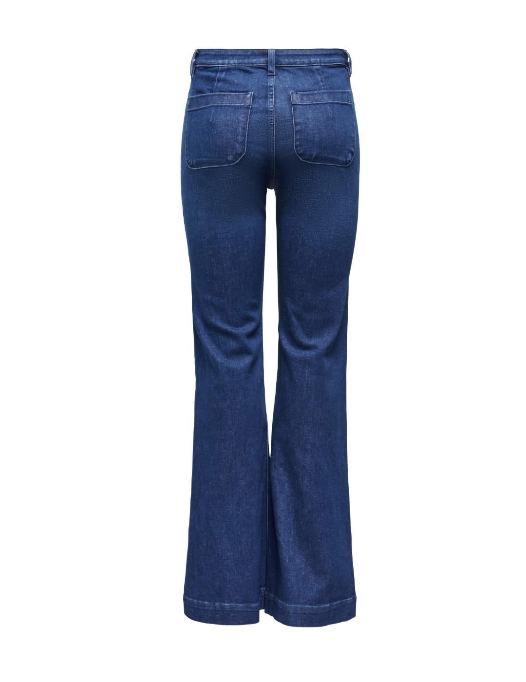 Pantalón vaquero Only Madison Pocket azul flared para mujer