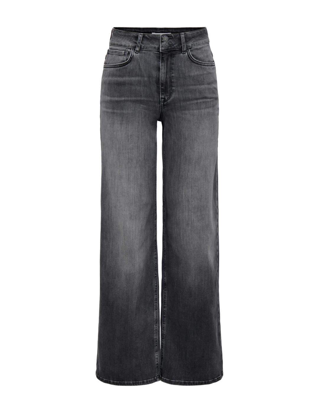 Pantalón vaquero Madison Blush gris wide leg para mujer