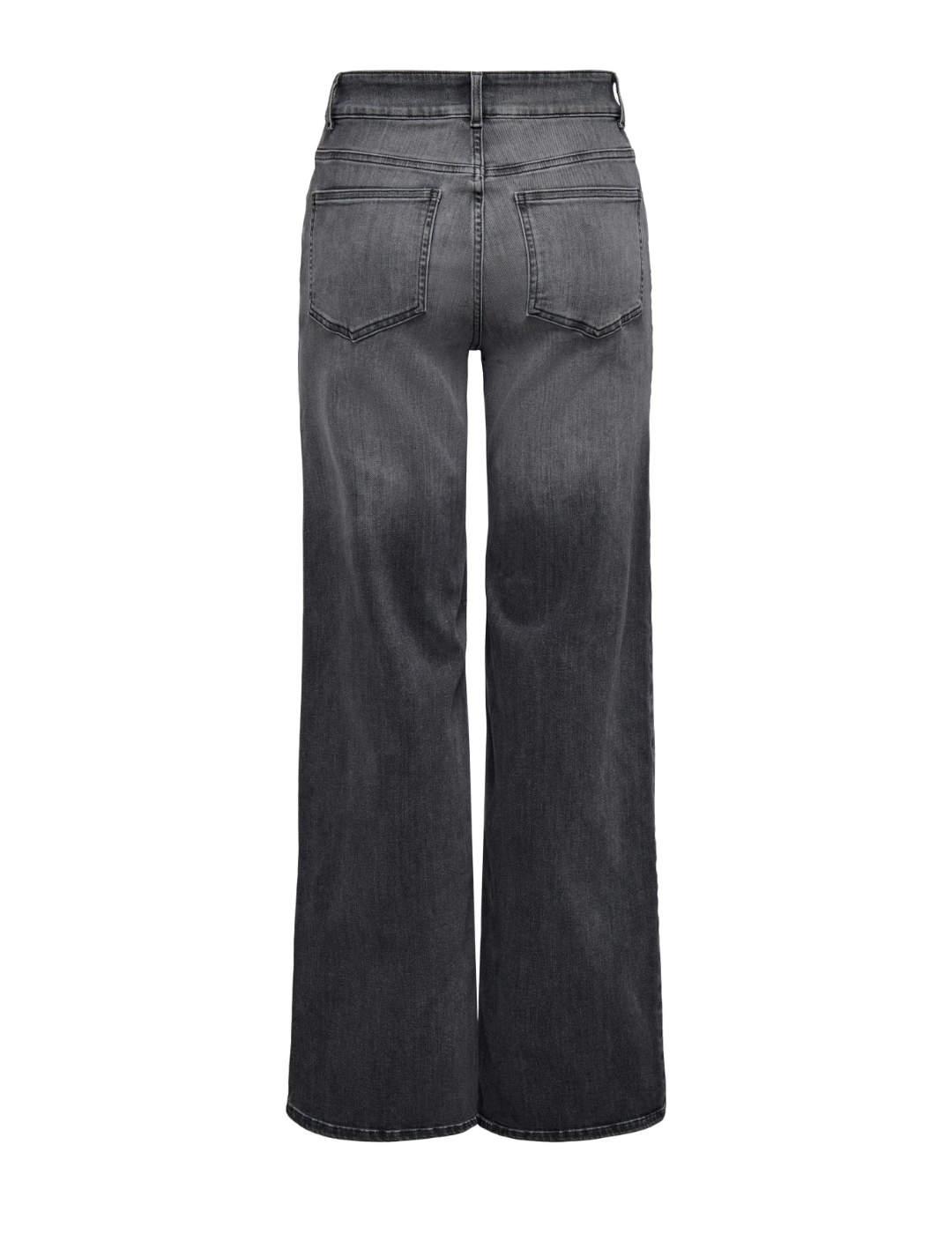 Pantalón vaquero Madison Blush gris wide leg para mujer