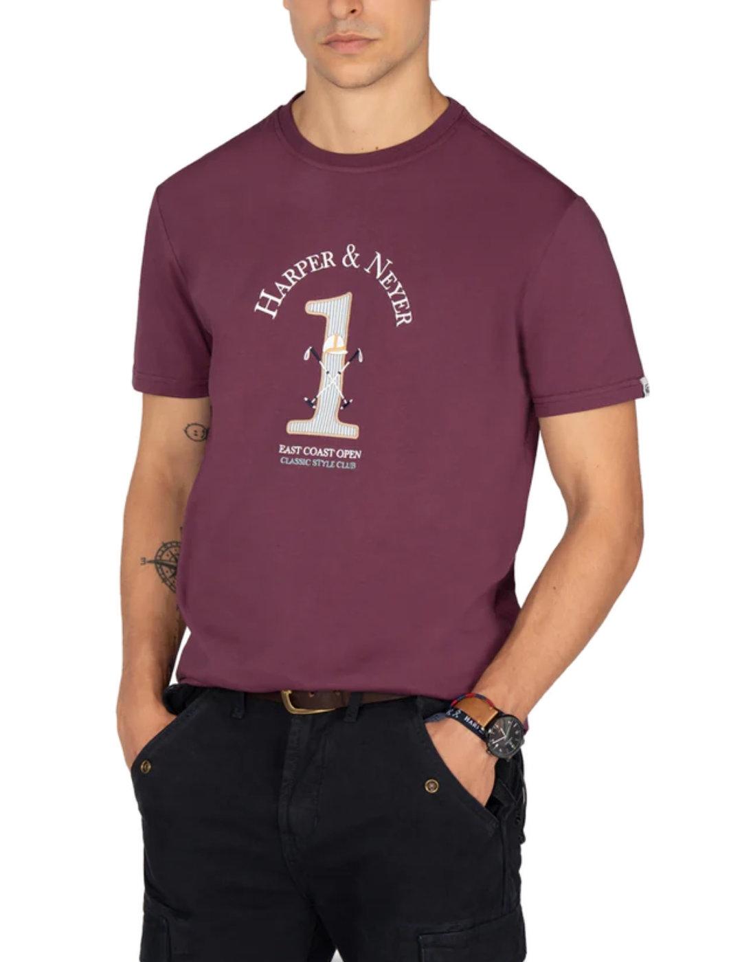 Camiseta Harper&Neyer Winner burdeos manga corta de hombre