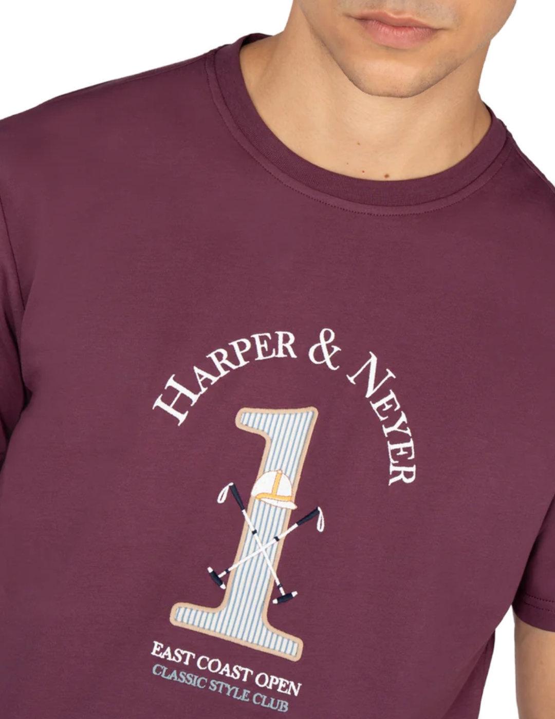 Camiseta Harper&Neyer Winner burdeos manga corta de hombre