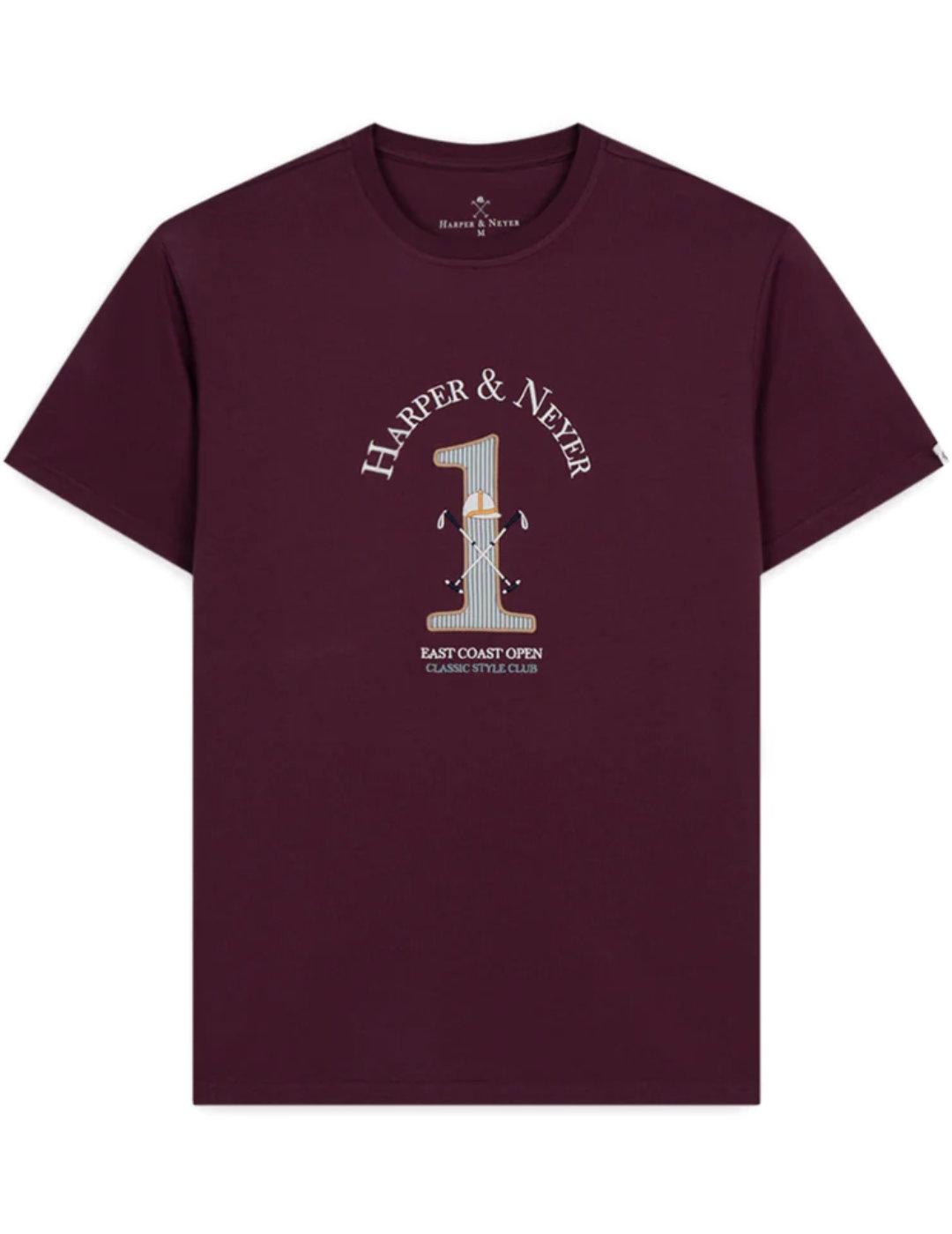 Camiseta Harper&Neyer Winner burdeos manga corta de hombre