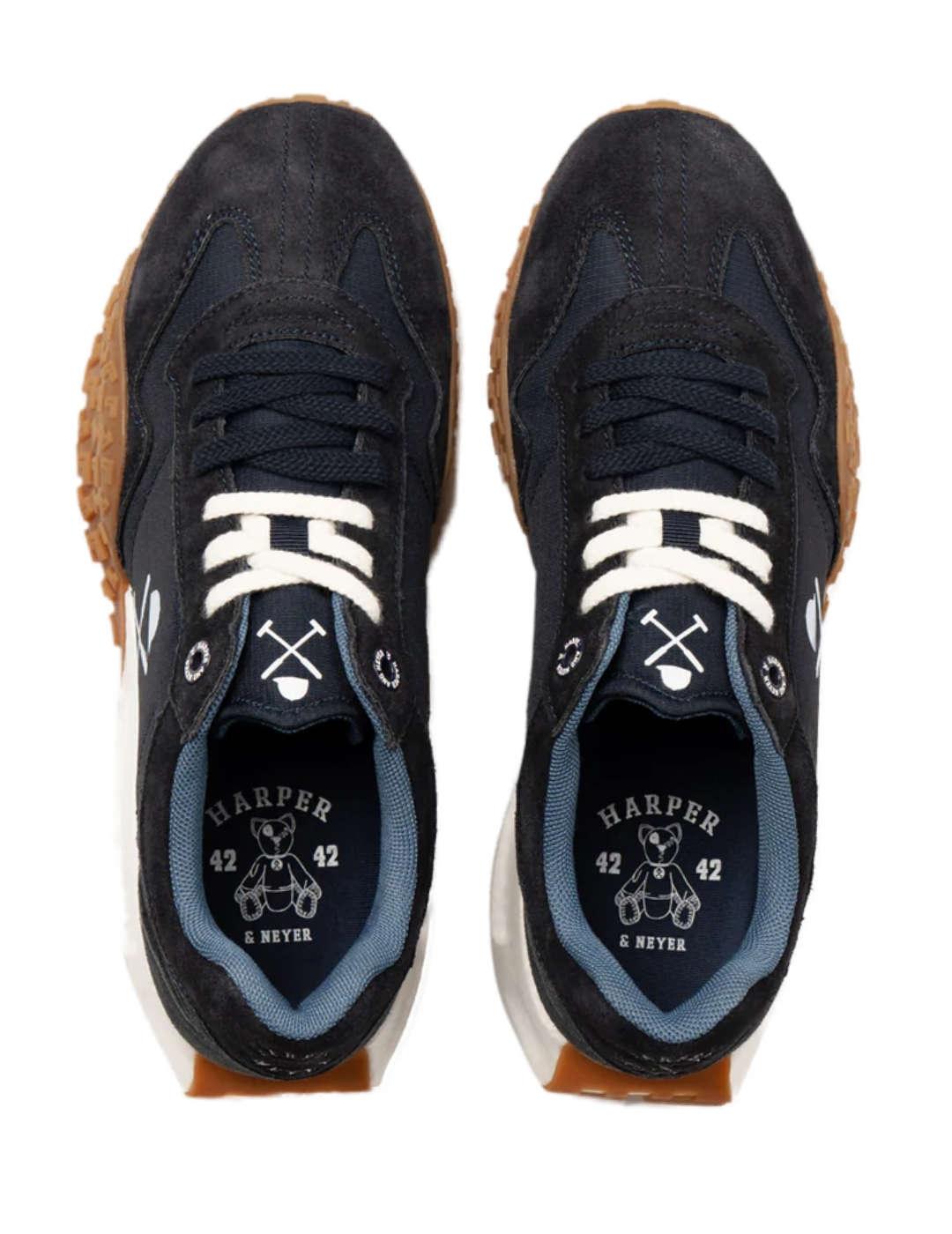 Zapatillas Harper&Neyer carcross azul marino ante de hombre