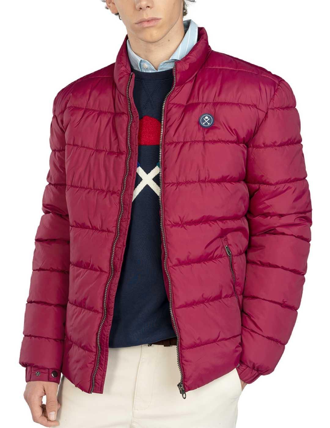 Parka Harper&Neyer Galway burdeos acolchada para hombre