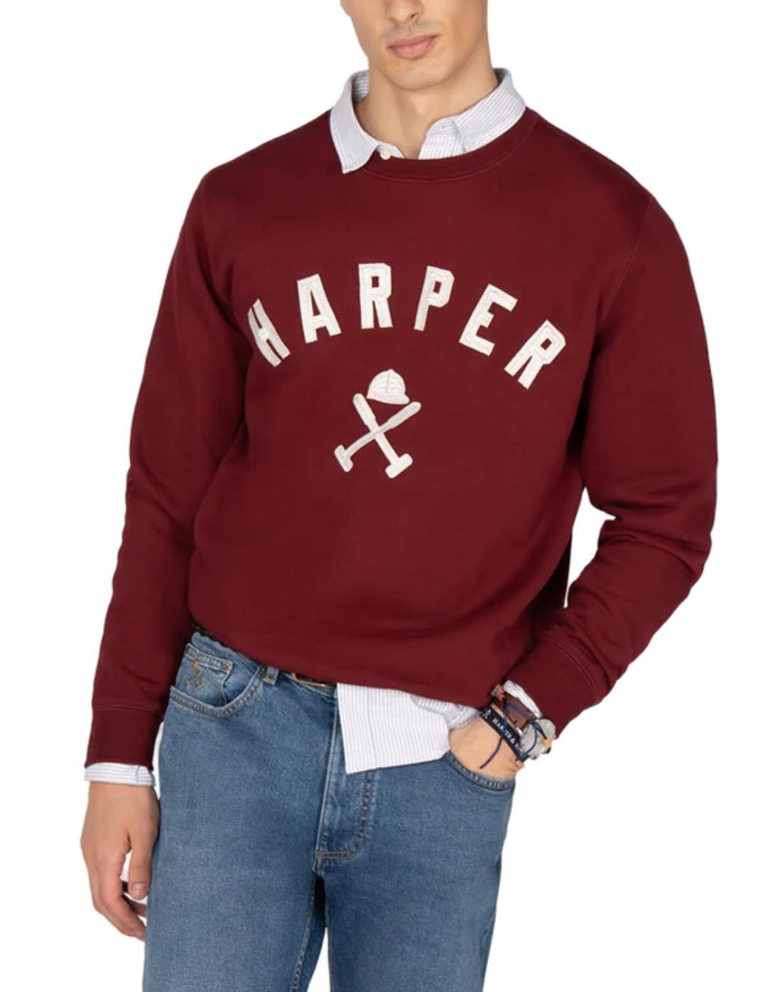 Sudadera Harper New England burdeos logo para hombre