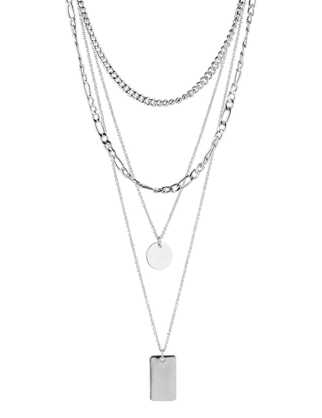 Gargantilla Pieces Okia plata combinada para mujer