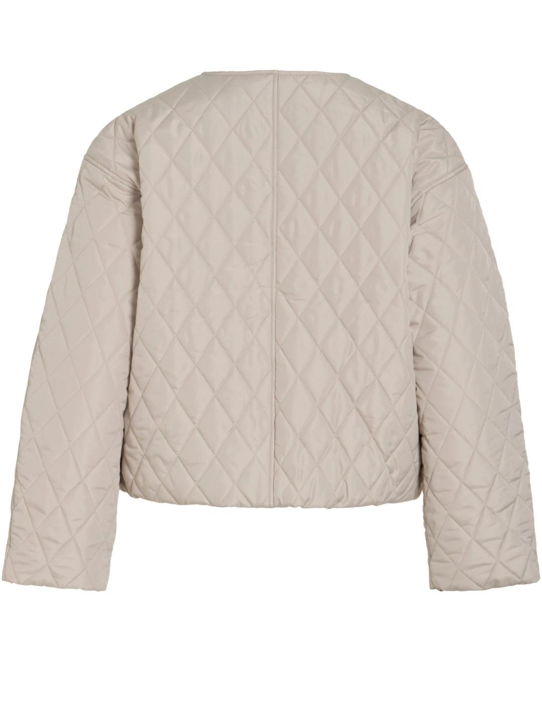 Chaqueta Vila Tate beige guateada oversize para mujer