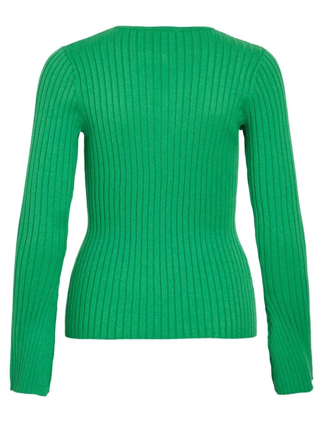 Jersey Vila Pasia verde acanalado ceñido para mujer