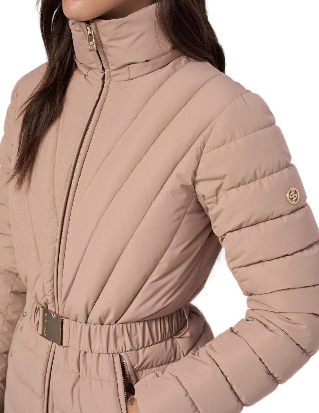Chaqueta Salsa marrón claro acolchada cinturón de mujer