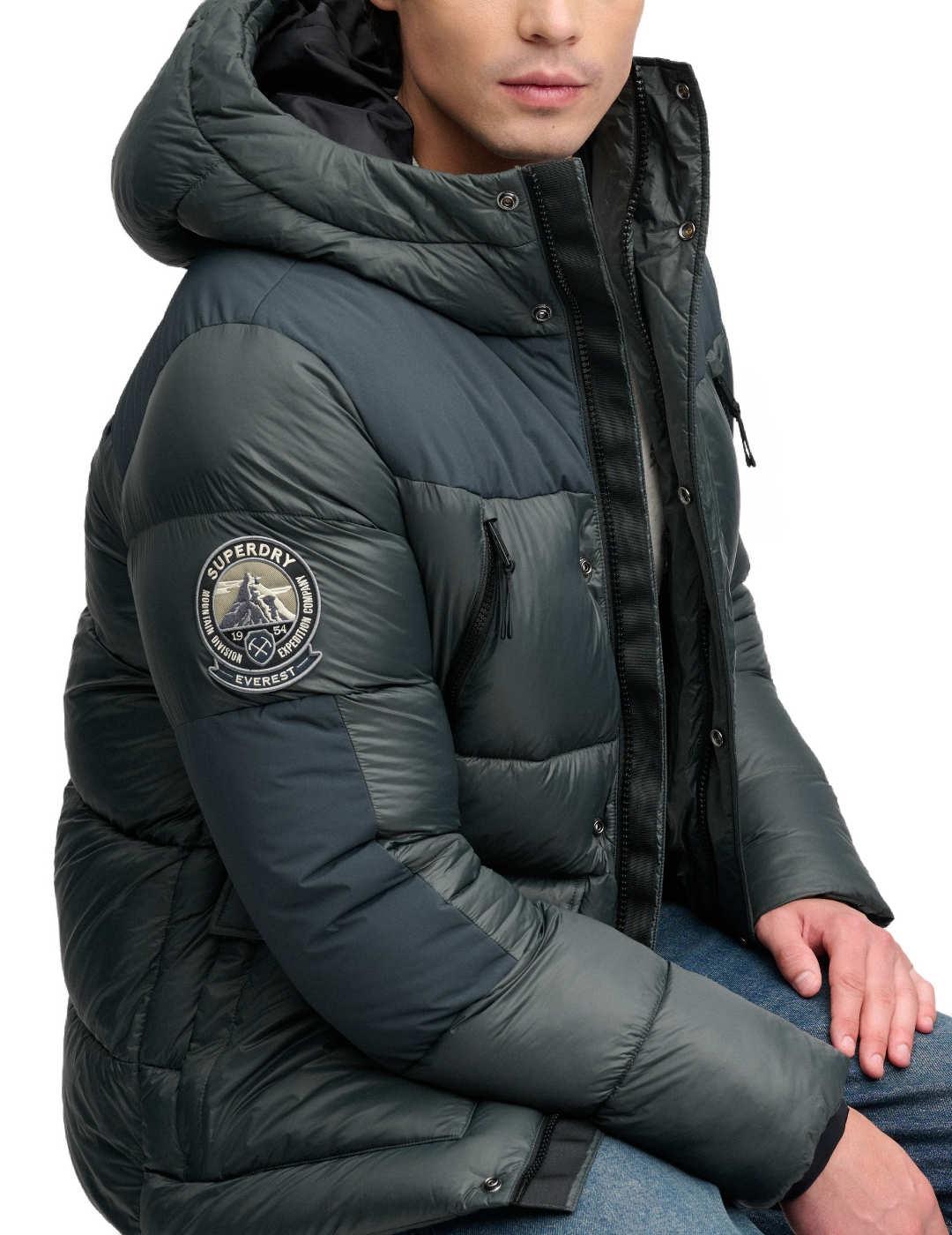 Parka Superdry acolchada City Baffle verde de hombre