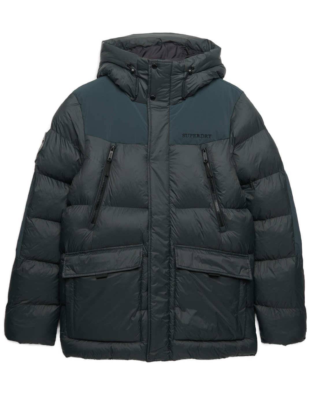 Parka Superdry acolchada City Baffle verde de hombre