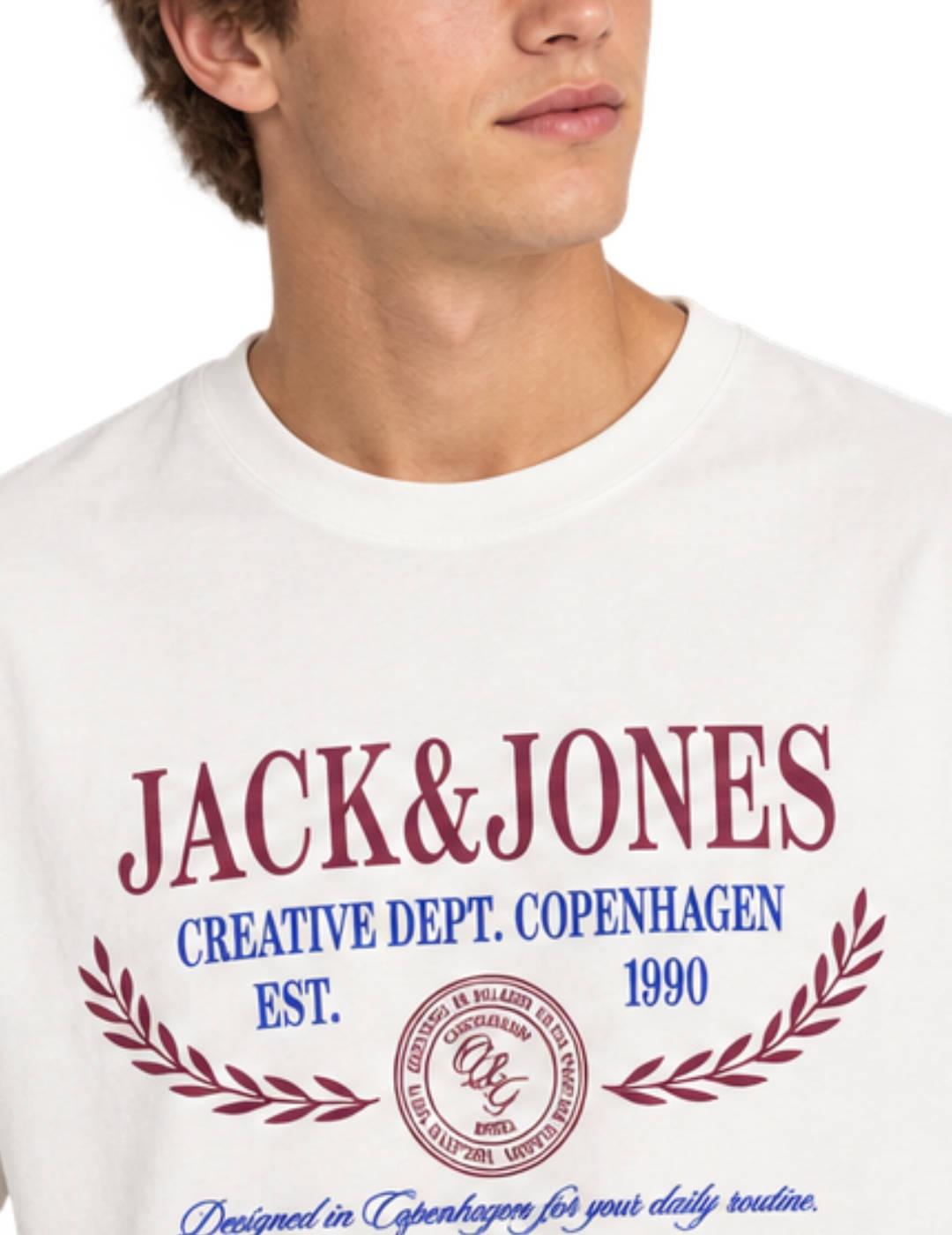Camiseta Jack&Jones Frederik blanca manga corta de hombre