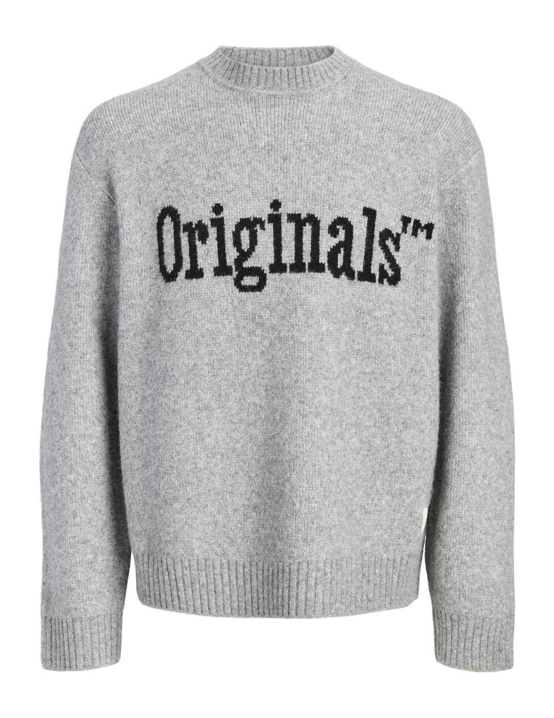 Jersey Jack&Jones Montreal gris punto grueso para hombre